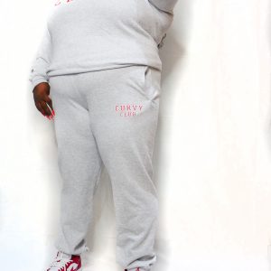 Grey Curvy Club Joggers Front View