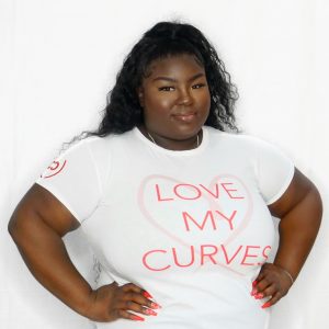 Curvy Club Love My Curves T-Shirt Front View 2